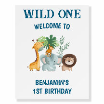 Safari Animals Wild One Boy's 1. Geburtstag Willko