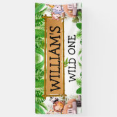 Safari Animals Wild One Geburtstag Banner (Vertikal)
