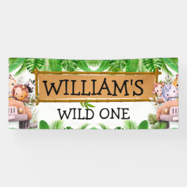 Safari Animals Wild One Geburtstag Banner