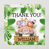 Safari Animals Wild One Geburtstag Dankeskarte (Vorne/Hinten)