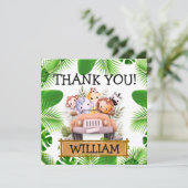 Safari Animals Wild One Geburtstag Dankeskarte (Stehend Vorderseite)