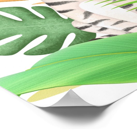 Safari Animals Wild One Geburtstag Poster (Ecke)