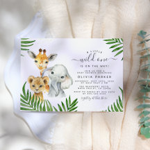 Safari Animals Wild One Gender Neutral Baby Shower