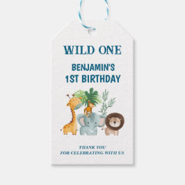 Safari Animals Wild One Party Thank you Favor Geschenkanhänger