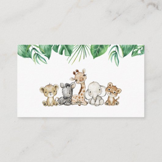 Safari Animals Windelkarte Begleitkarte (Rückseite)
