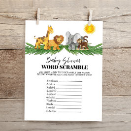 Safari Animals Word Scrumble Baby Showspiel