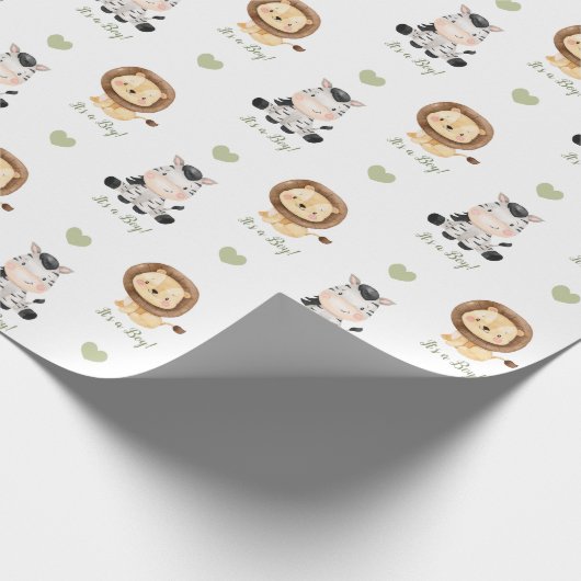 Safari Animals Wrapping Paper (Personalisiert) Geschenkpapier (Ecke)
