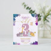 Safari Animals Young Wild & 3 Girl Budget Geburtst (Stehend Vorderseite)