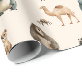 Safari Animals Zebra Lion Camel Hippo Geschenkpapier (Rolleneckpunkt)