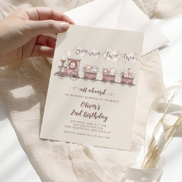 Safari Animals Zug 2. Geburtstag Einladung