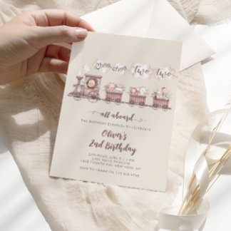 Safari Animals Zug 2. Geburtstag Einladung