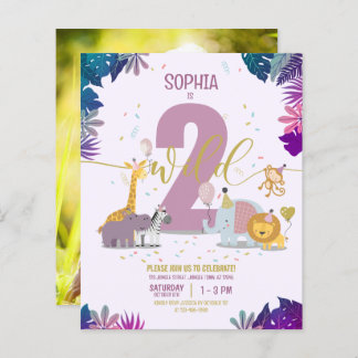 Safari Animals Zwei Wild Girl Budget Foto Geburtst