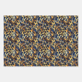 Safari Animals's Fur Prints Patterns Navy Blue Geschenkpapier Set (Vorderseite 2)