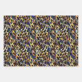 Safari Animals's Fur Prints Patterns Navy Blue Geschenkpapier Set (Vorderseite)