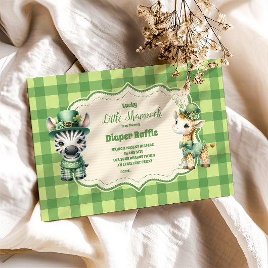 Safari Animlas Lucky Little Shamr Diapper Raffle Begleitkarte