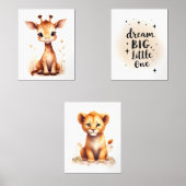 Safari Baby Animal Kinderzimmer Deco+Quote Bilderwand Sets (Vorderseite)