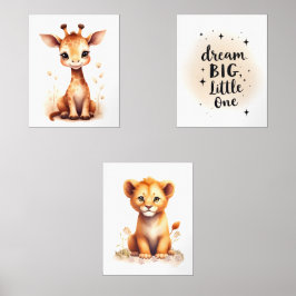 Safari Baby Animal Kinderzimmer Deco+Quote Bilderwand Sets