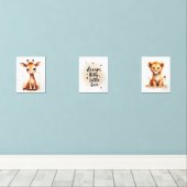 Safari Baby Animal Kinderzimmer Deco+Quote Bilderwand Sets (Holzboden)