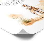 Safari Baby Animals Baby Shower Diaper Raffle Poster (Ecke)