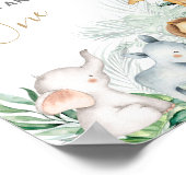 Safari Baby Animals Baby Shower Sweet favorisiert Poster (Ecke)
