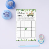 Safari Baby Animals Dusche Bingo Game Card Flyer (Einzeln)