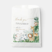 Safari Baby Animals Greenery Baby Dusche Danke Geschenktütchen (Vorderseite)
