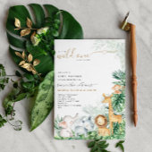 Safari Baby Animals Greenery Baby Shower Einladung
