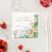 Safari Baby Animals Greenery Baby Shower Serviette (Beispiel)