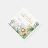 Safari Baby Animals Greenery Baby Shower Serviette (Ecke)