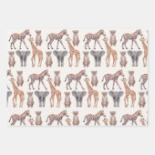 Safari Baby Animals Muster Geschenkpapier Set (Vorderseite 3)