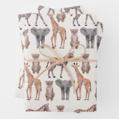 Safari Baby Animals Muster  Geschenkpapier Set (Beispiel)