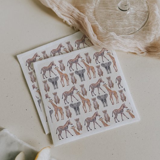 Safari Baby Animals Muster Serviette