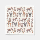 Safari Baby Animals Muster Serviette (Vorderseite)