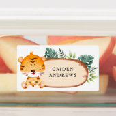 Safari Baby Animals Wood Slice Etiketten (Befestigt)