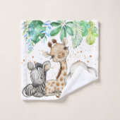 Safari Baby Animes mit Name Bath Handtuch Set (Waschlappen)