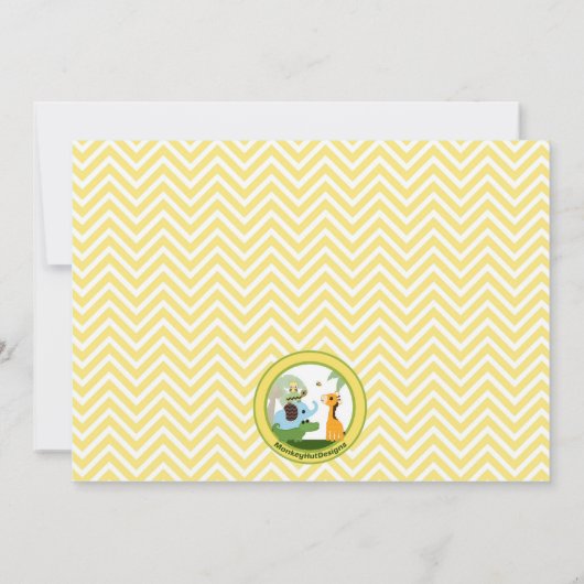 Safari-Baby-Babypartyeinladung Tiere Einladung (Rückseite)