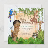 Safari Baby Boy Shower Einladungen (Vorderseite)