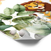 Safari Baby Dusche Begrüßungszeichen für Mädchen Poster (Ecke)