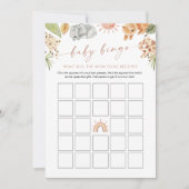 SAFARI Baby Dusche Bingo Game Card Einladung (Vorderseite)