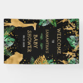 Safari Baby Dusche Black Gold Green Willkommen Banner (Horizontal)