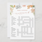 SAFARI Baby Dusche Crossword Game Card Einladung (Vorderseite)