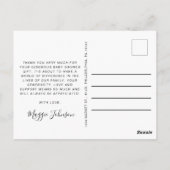 Safari Baby Dusche Danke fürs Fahren Postkarte (Rückseite)