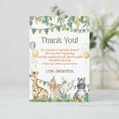 Safari Baby Dusche Danke Karte (Stehend Vorderseite)