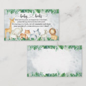 Safari Baby Dusche I Birthday Book Anfrage Begleitkarte (Vorne/Hinten)