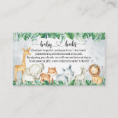 Safari Baby Dusche I Birthday Book Anfrage Begleitkarte (Vorderseite)