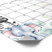 Safari Baby Dusche Ratgeber Fälligkeitszeitplan Poster (Ecke)