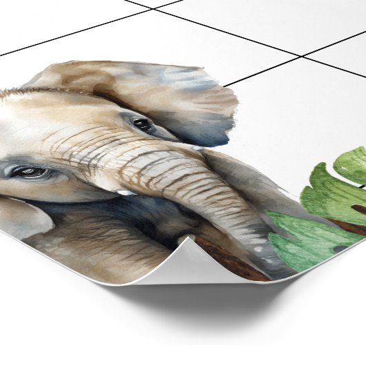 Safari Baby Dusche Ratschlag Fälliges Datum Kalend Poster (Ecke)