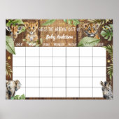 Safari Baby Dusche Ratschlag Fälliges Datum Kalend Poster (Vorne)