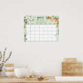 Safari Baby Dusche Ratschlag Fälliges Datum Kalend Poster (Küche)