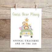 Safari Baby Dusche schätzt wie viele Spielzeichen Poster